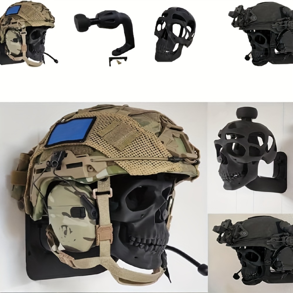Motorcycle Gear Display Rack - Durable 3D Skull Helmet Display Rack,