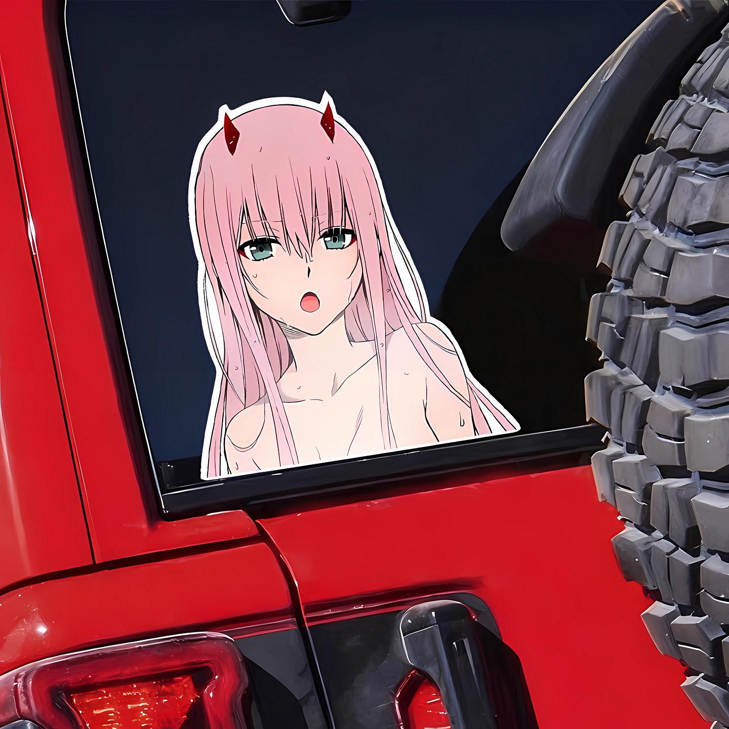 Cute Anime Girl Zero Two Car J - Zero Motorcycle Gear review and price