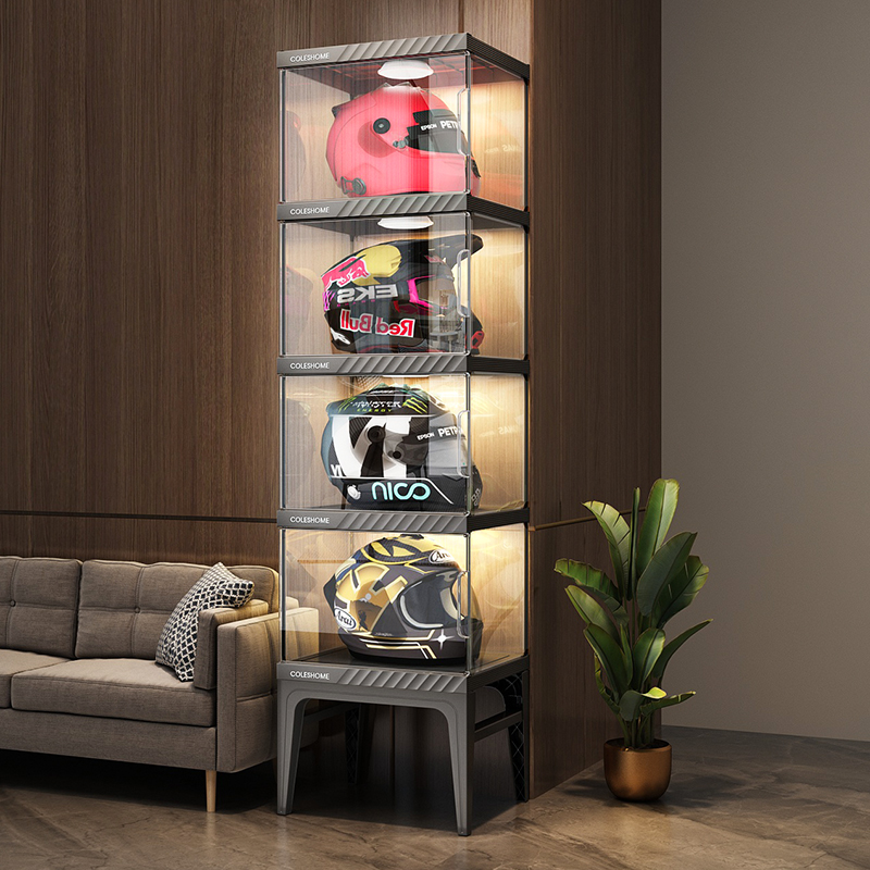 Motorcycle Helmet Storage Cabi - Motorcycle Gear Display Rack review and price