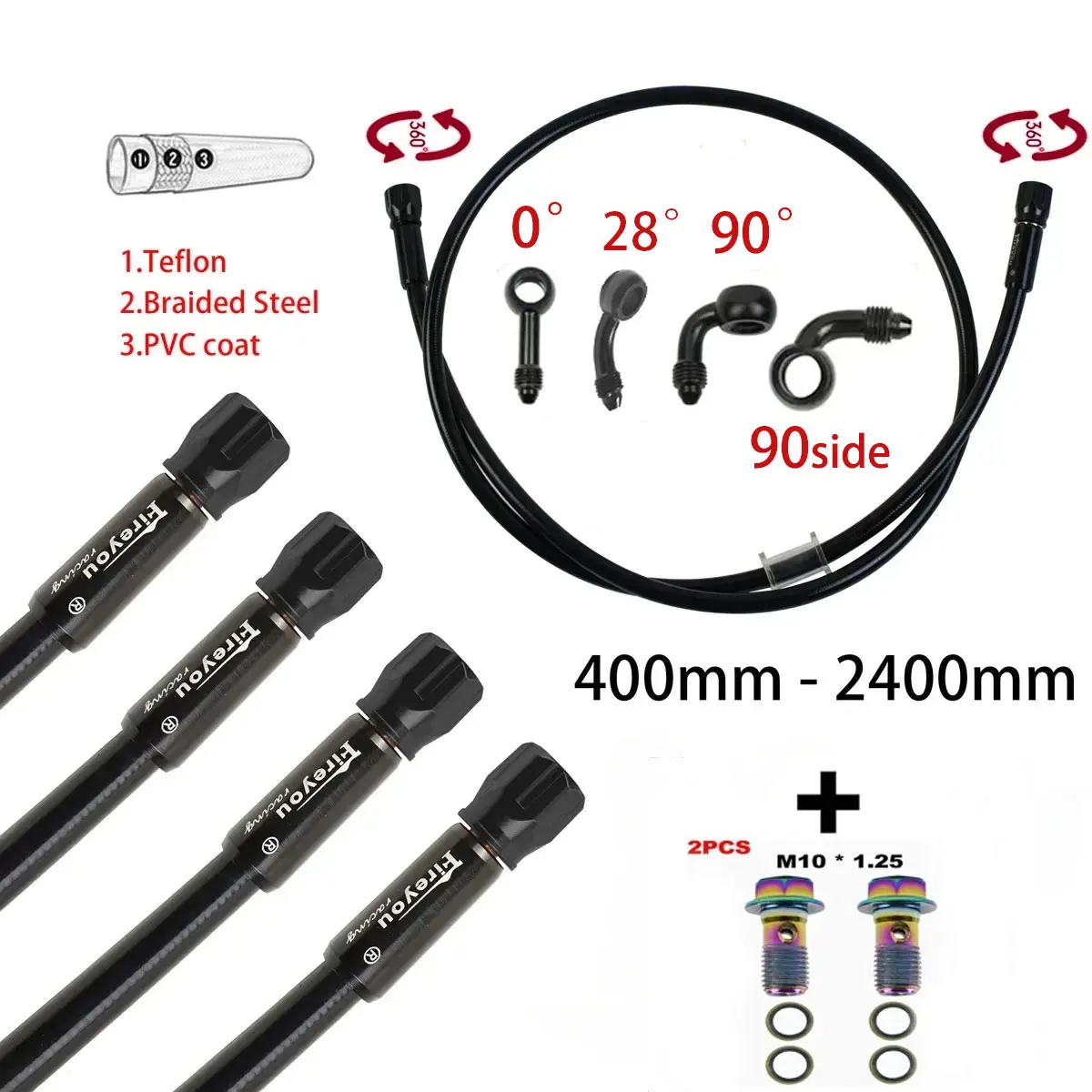 AN3 Braided Brake Hose Motorcy - Gear Clutch Motorcycle review and price