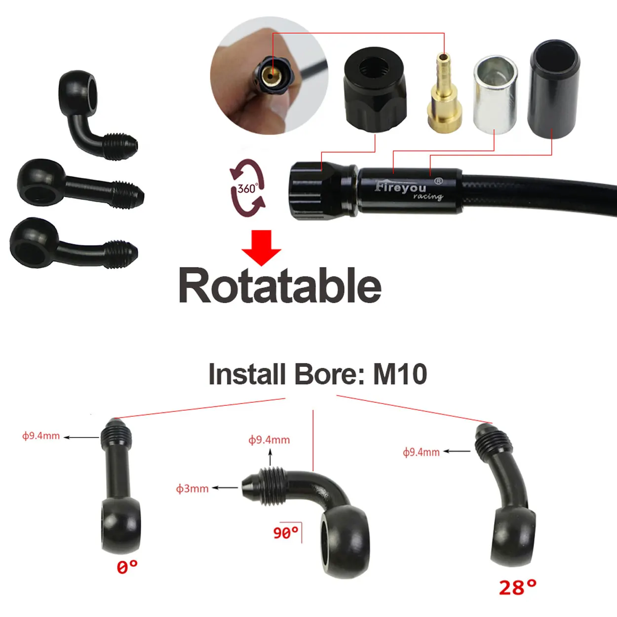 AN3 Braided Brake Hose Motorcy - Gear Clutch Motorcycle review and price