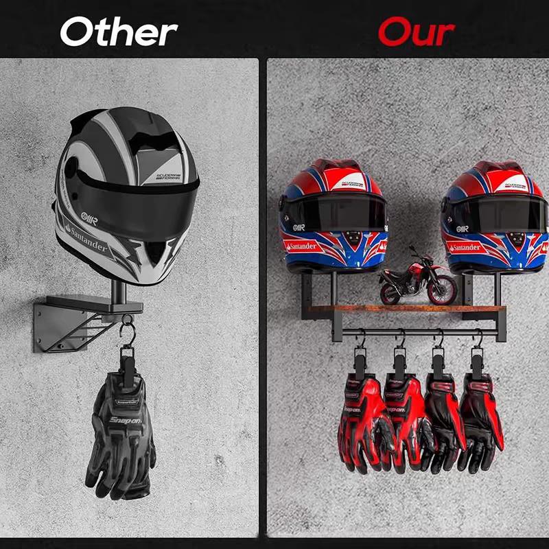 Wall Mount Wooden Helmet Holde - Motorcycle Gear Display Rack review and price