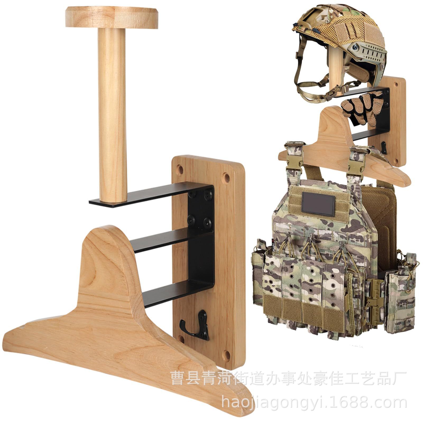 Wall‑Mount Wooden Outdoor Tact - Motorcycle Gear Display Rack review and price